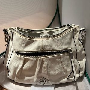 Simply Vera Vera Wang White Leather Hoboken Hobo Bag